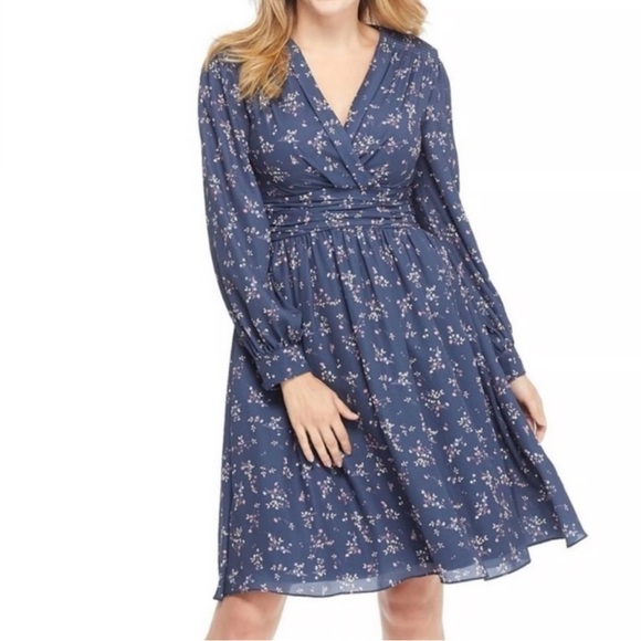 Gal Meets Glam Dresses & Skirts - 👗 Gal Meets Glam Kelsey Long Sleeve Blue Floral Dress – Size 6 👗